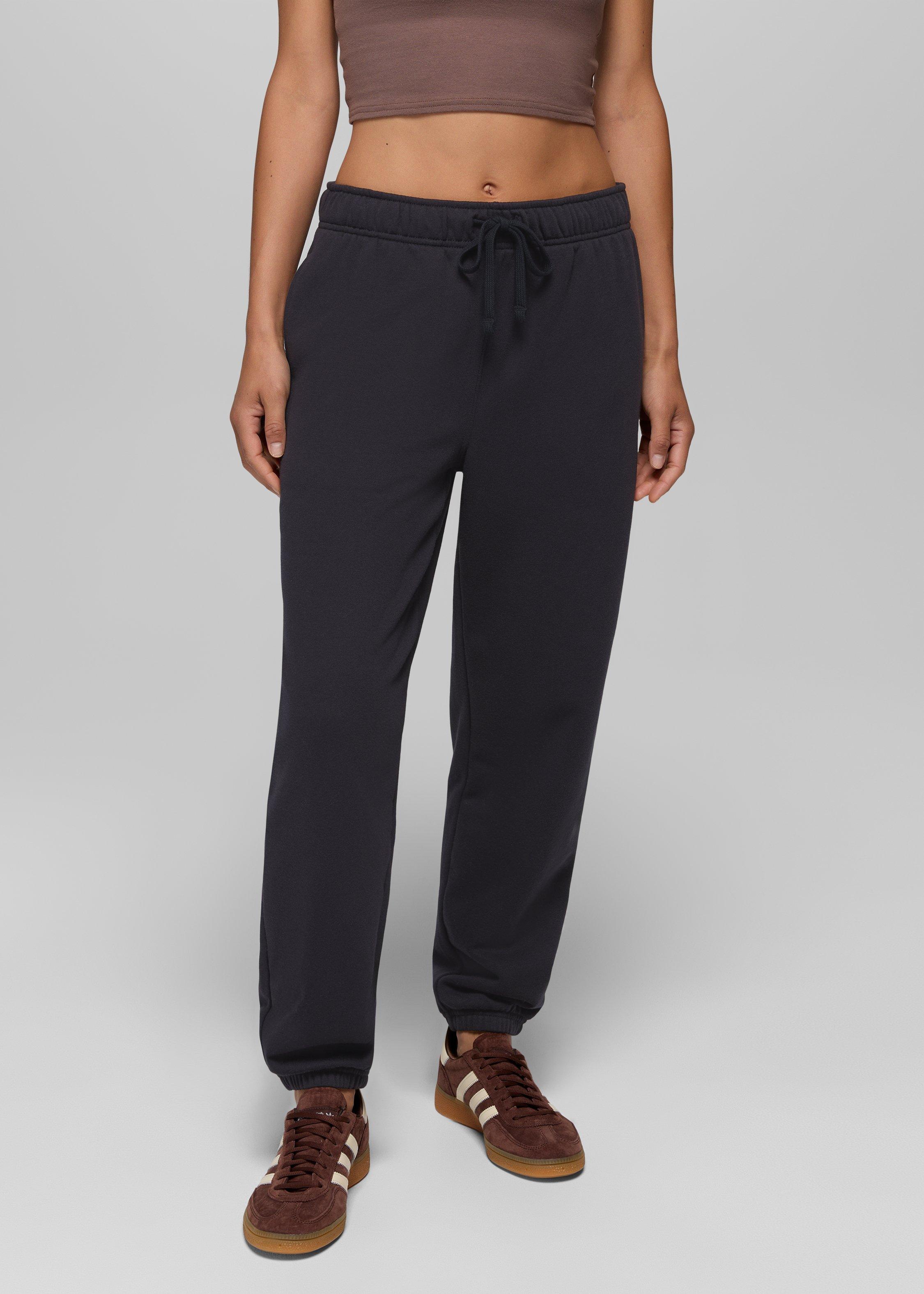 Womens prAna Fleece Sweatpant - Black