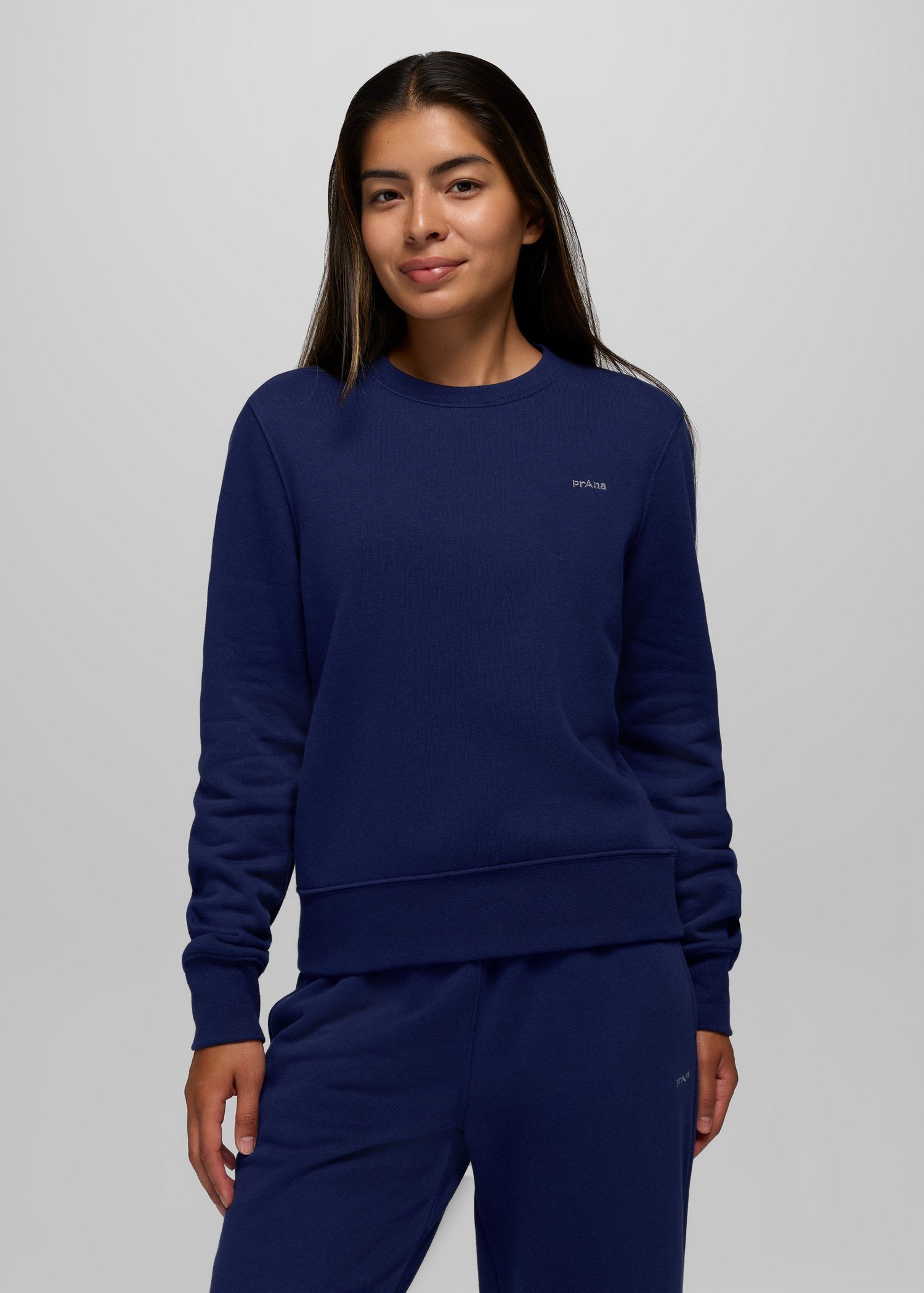 Womens prAna Fleece Crew Sweatshirt - Capulet Blue
