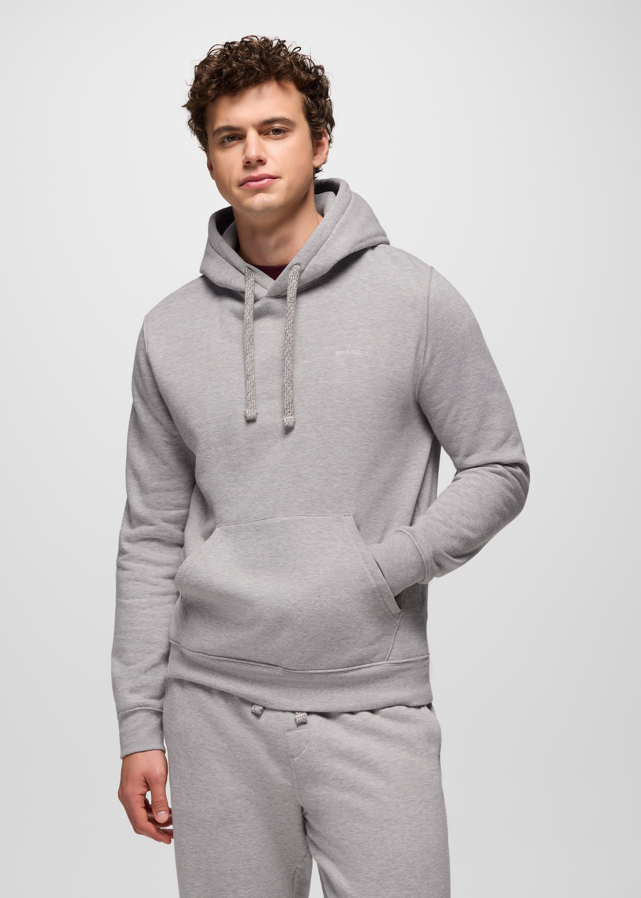 Mens prAna Fleece Hoodie - Heather Grey