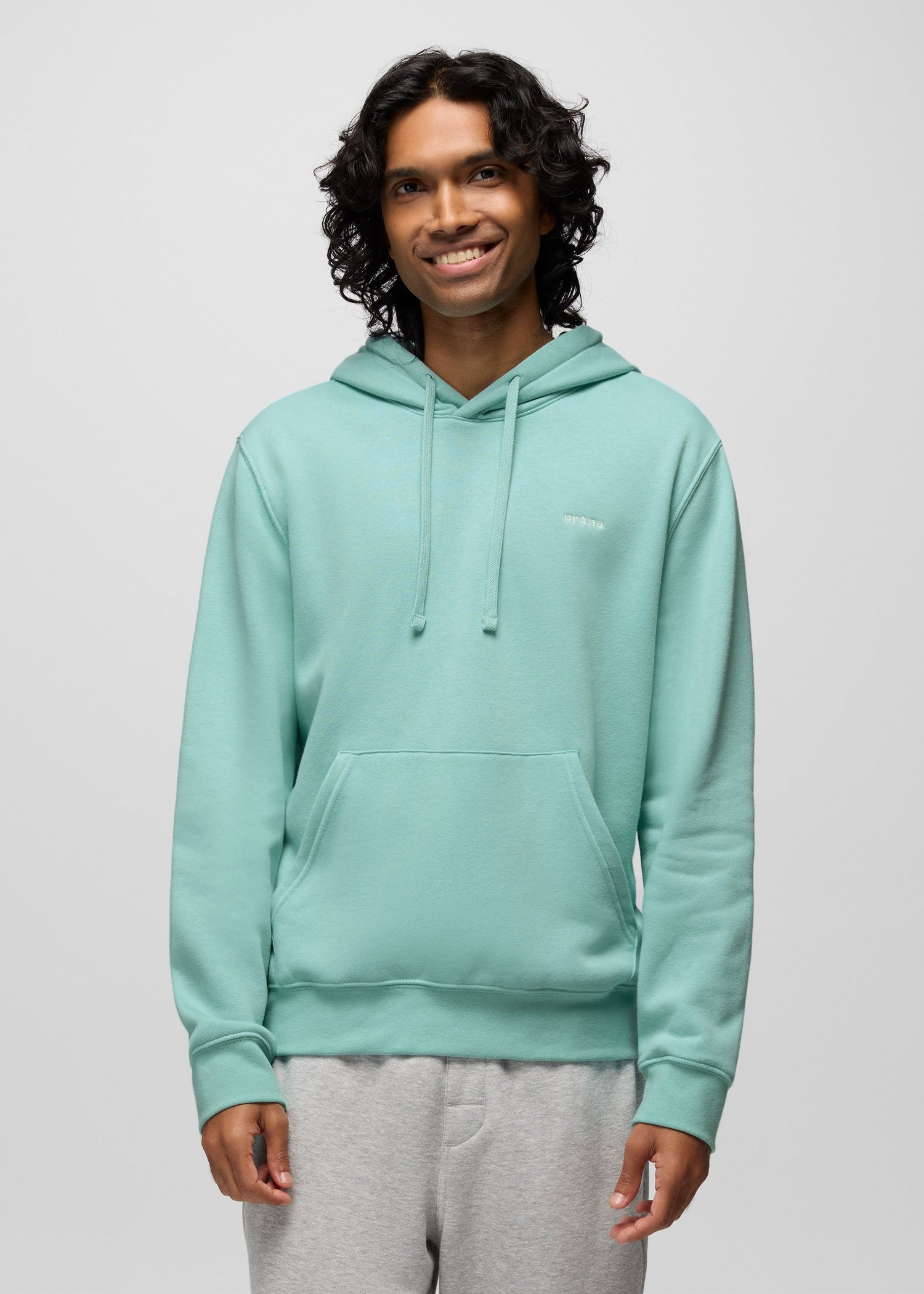 Mens prAna Fleece Hoodie - Sea Glass