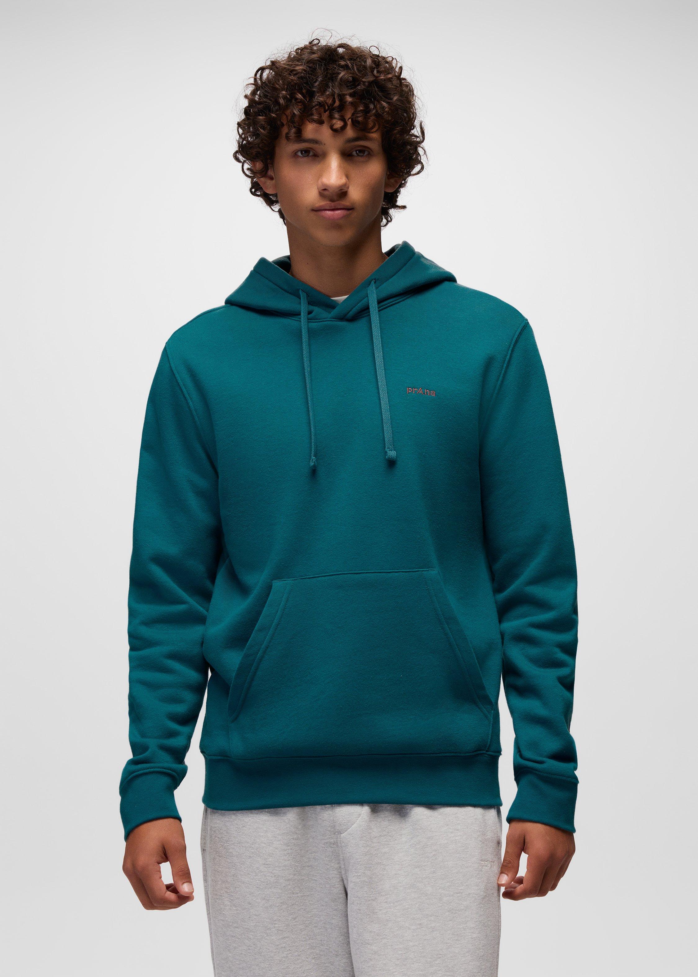 Mens prAna Fleece Hoodie - Blue Coral