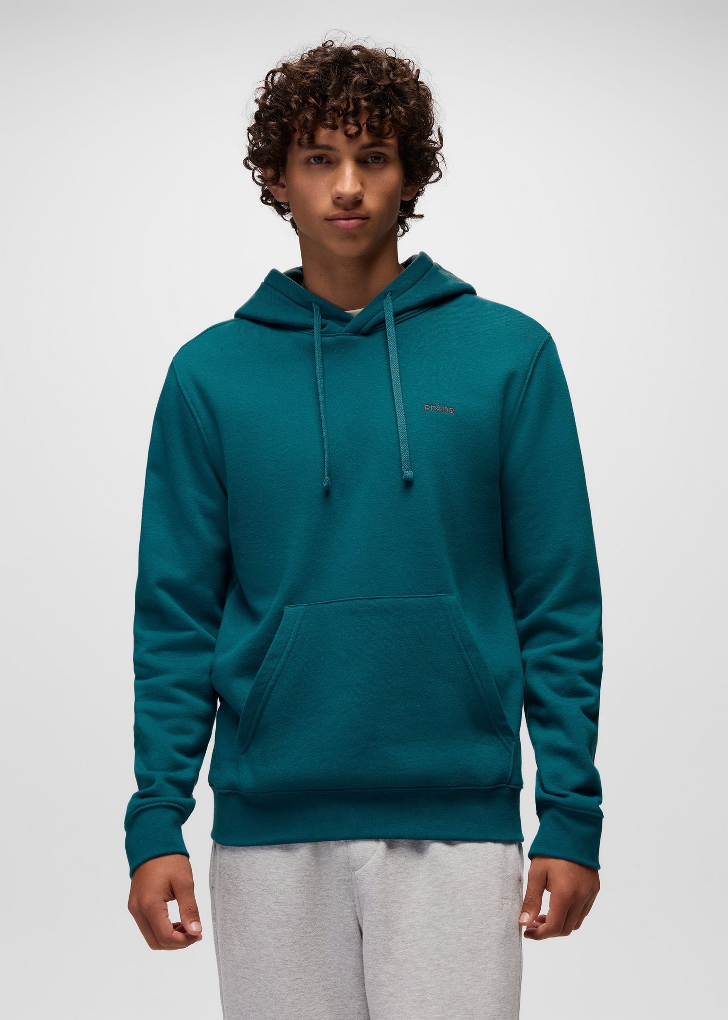 Mens prAna Fleece Hoodie - Blue Coral