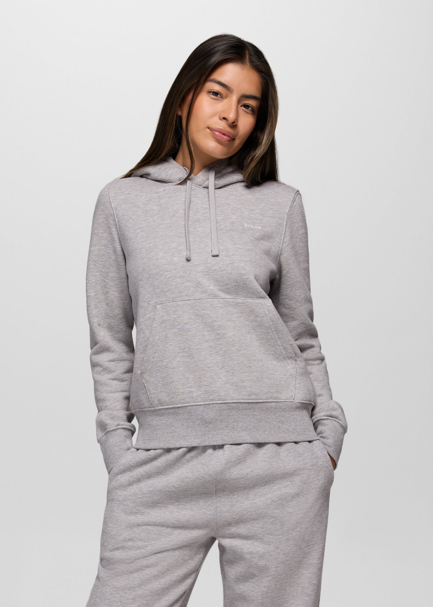 Womens prAna Fleece Hoodie - Heather Grey