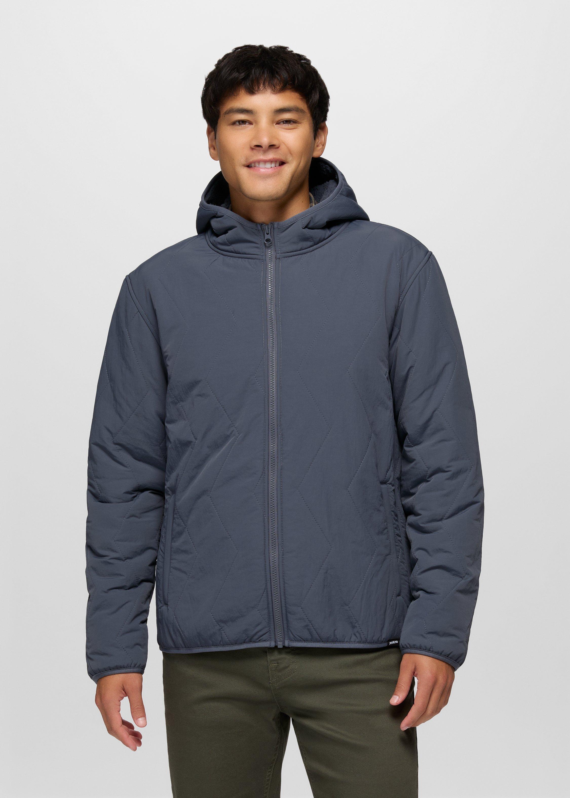 Mens prAna Encinitas Full Zip Hoodie - Thundercloud