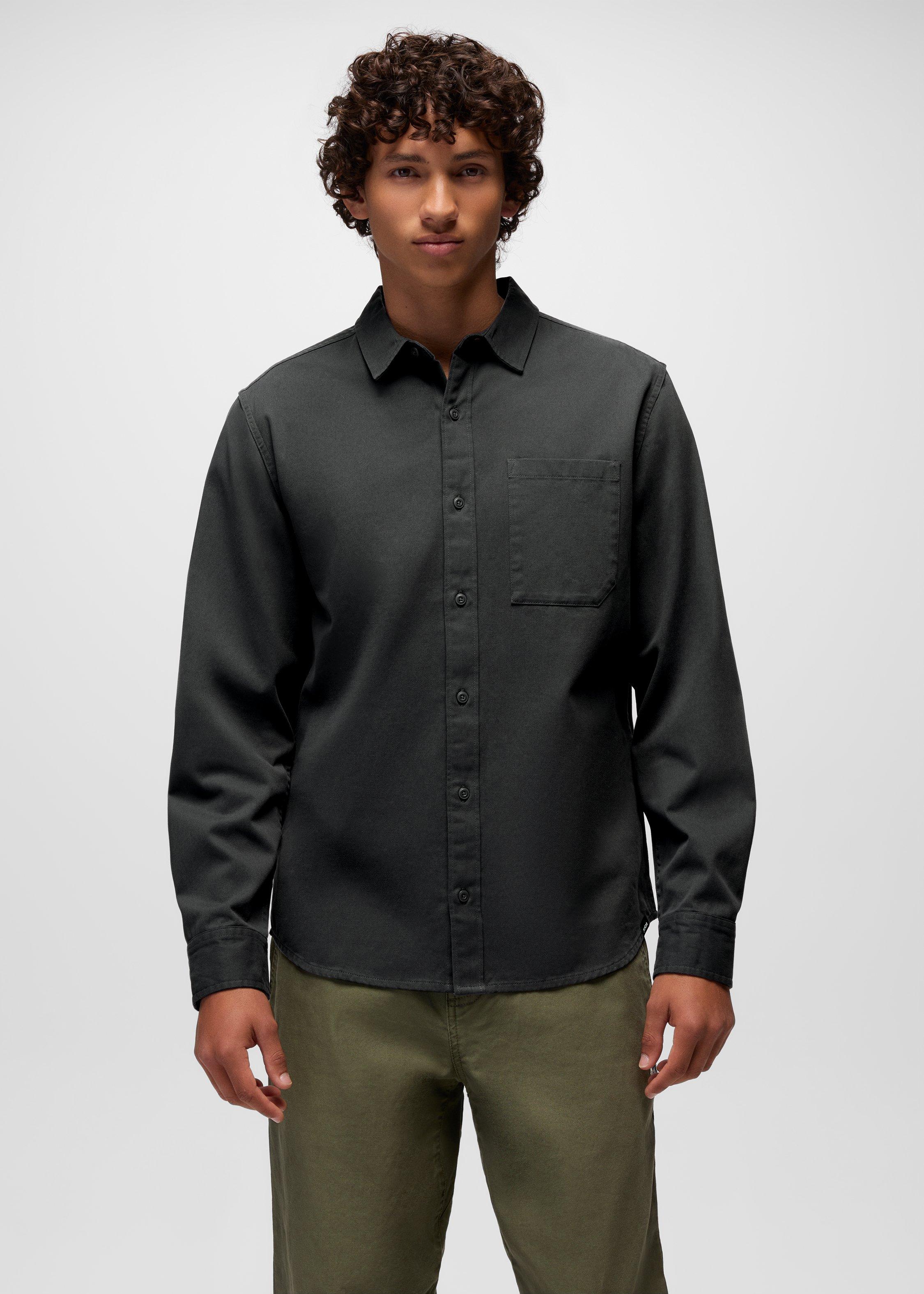 Mens prAna Arbored Long Sleeve Shirt - Shadow