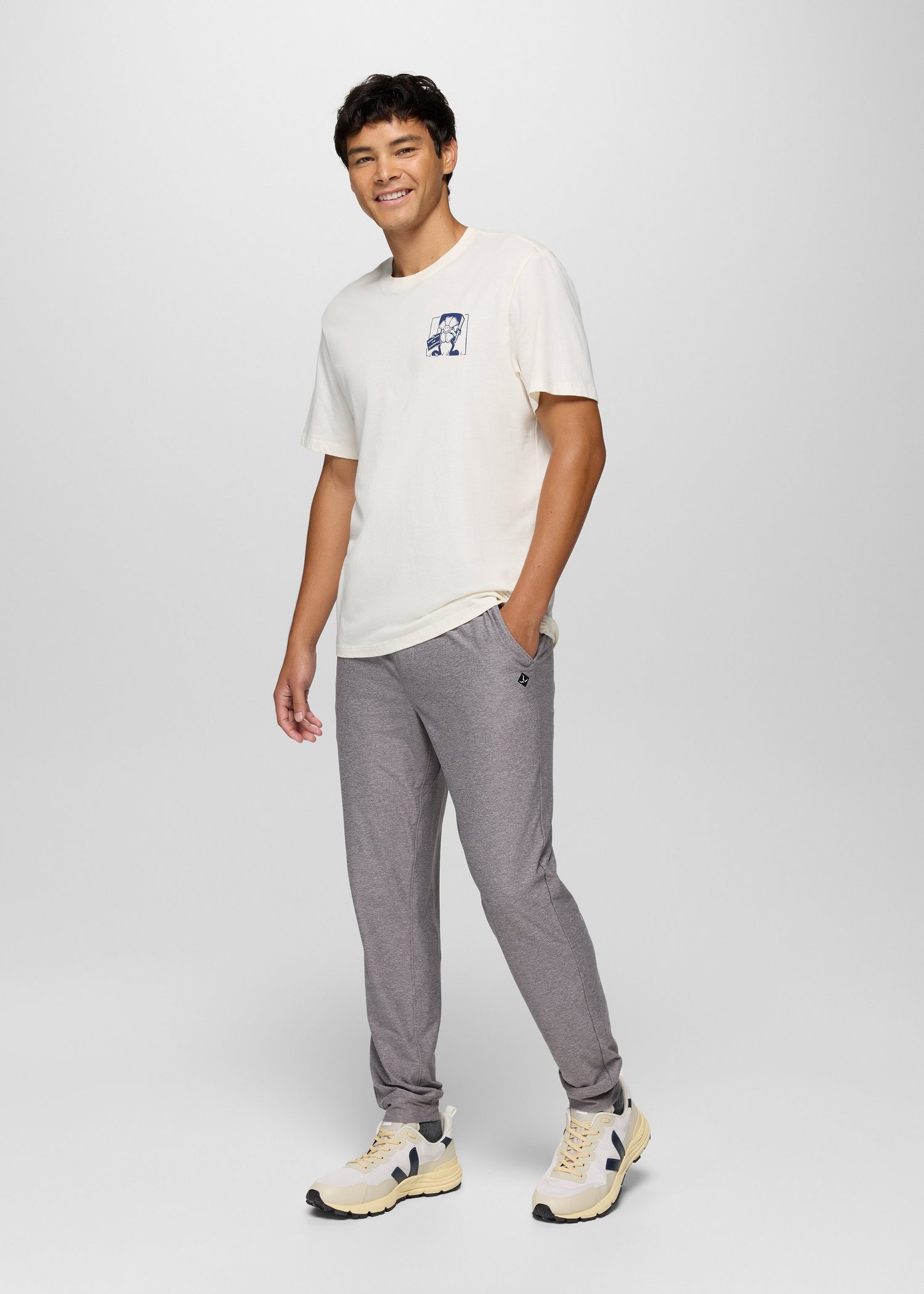 Mens prAna Altitude Tracker Light Jogger - Medium Heather Grey