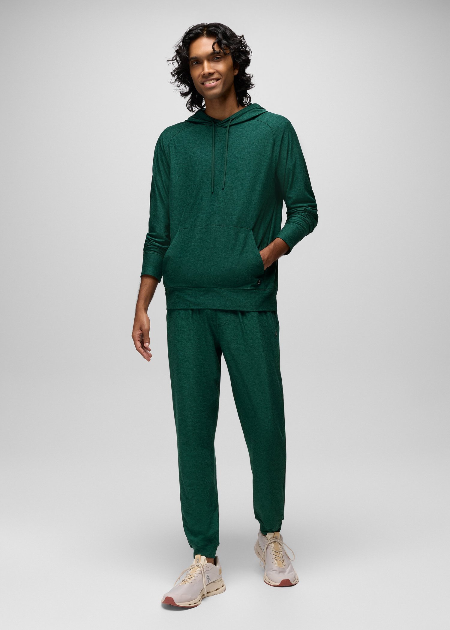 Mens prAna Altitude Tracker Light Jogger - Root Green Heather