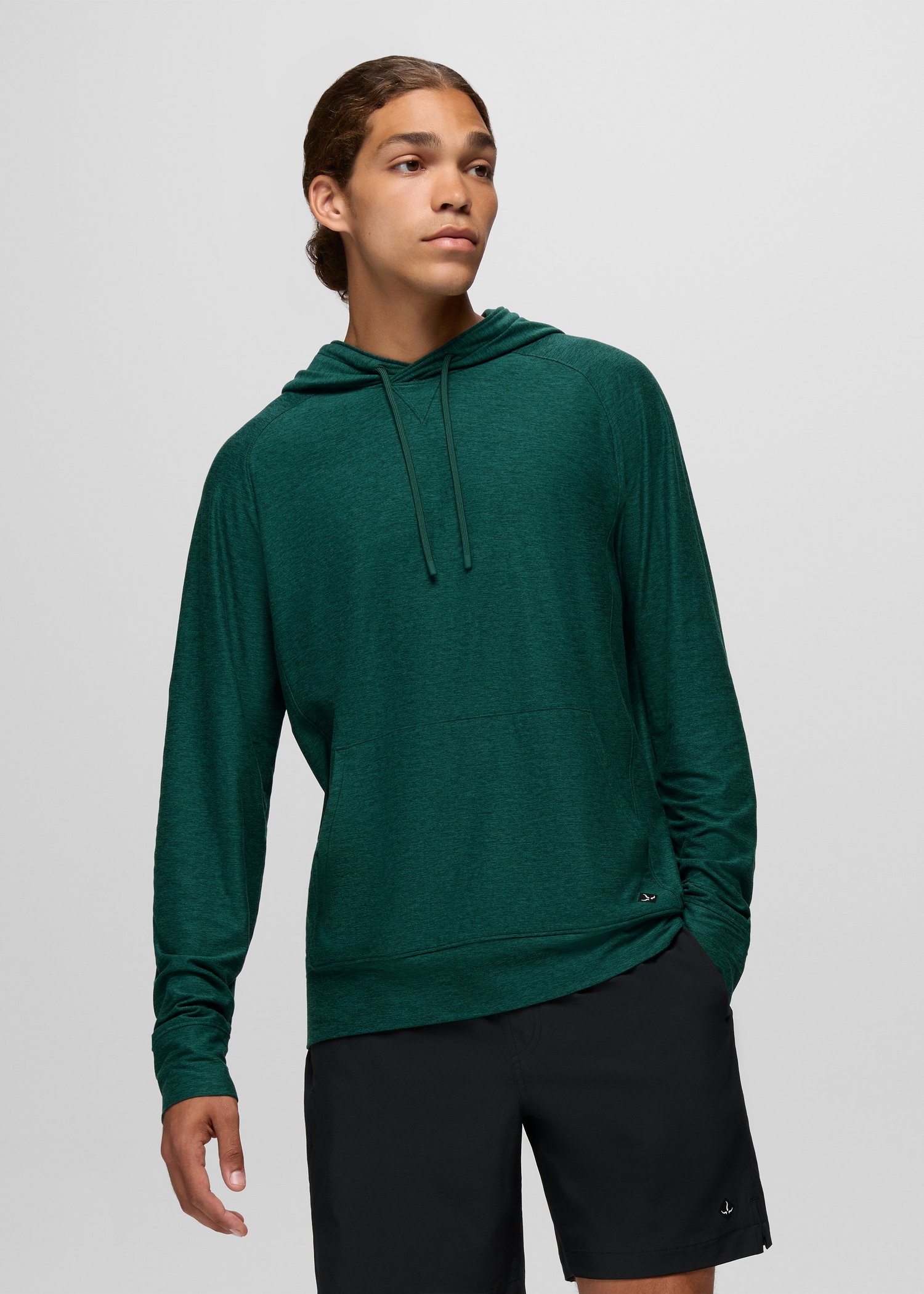 Mens prAna Altitude Tracker Light Hoodie - Root Green Heather