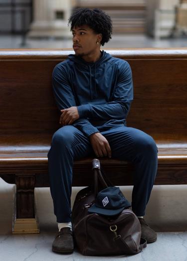 Altitude Tracker Light Hoodie, Color: Nautical Heather, image 7