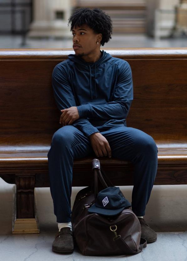 Altitude Tracker Light Hoodie, Color: Nautical Heather, image 4