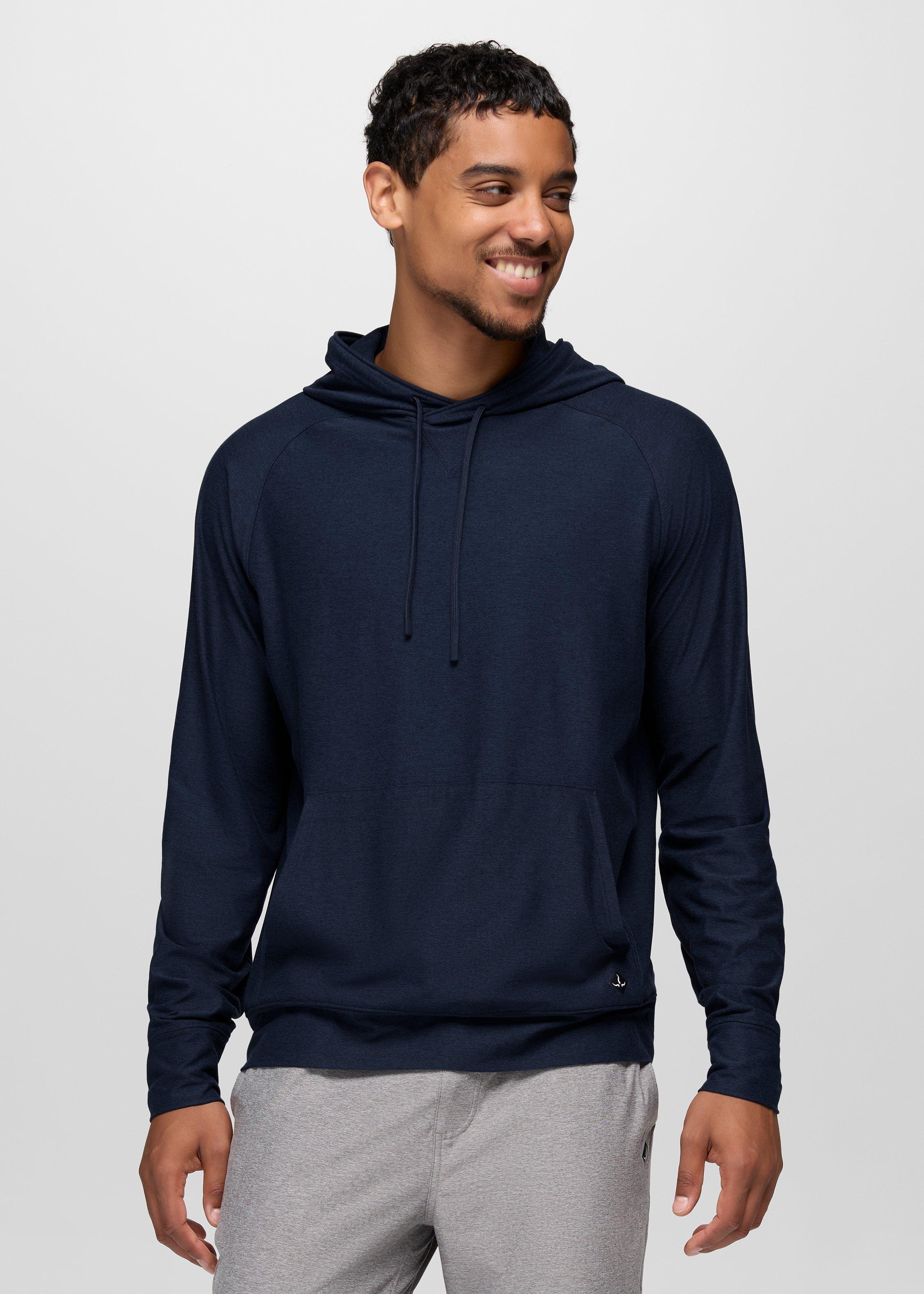 Mens prAna Altitude Tracker Light Hoodie - Nautical Heather