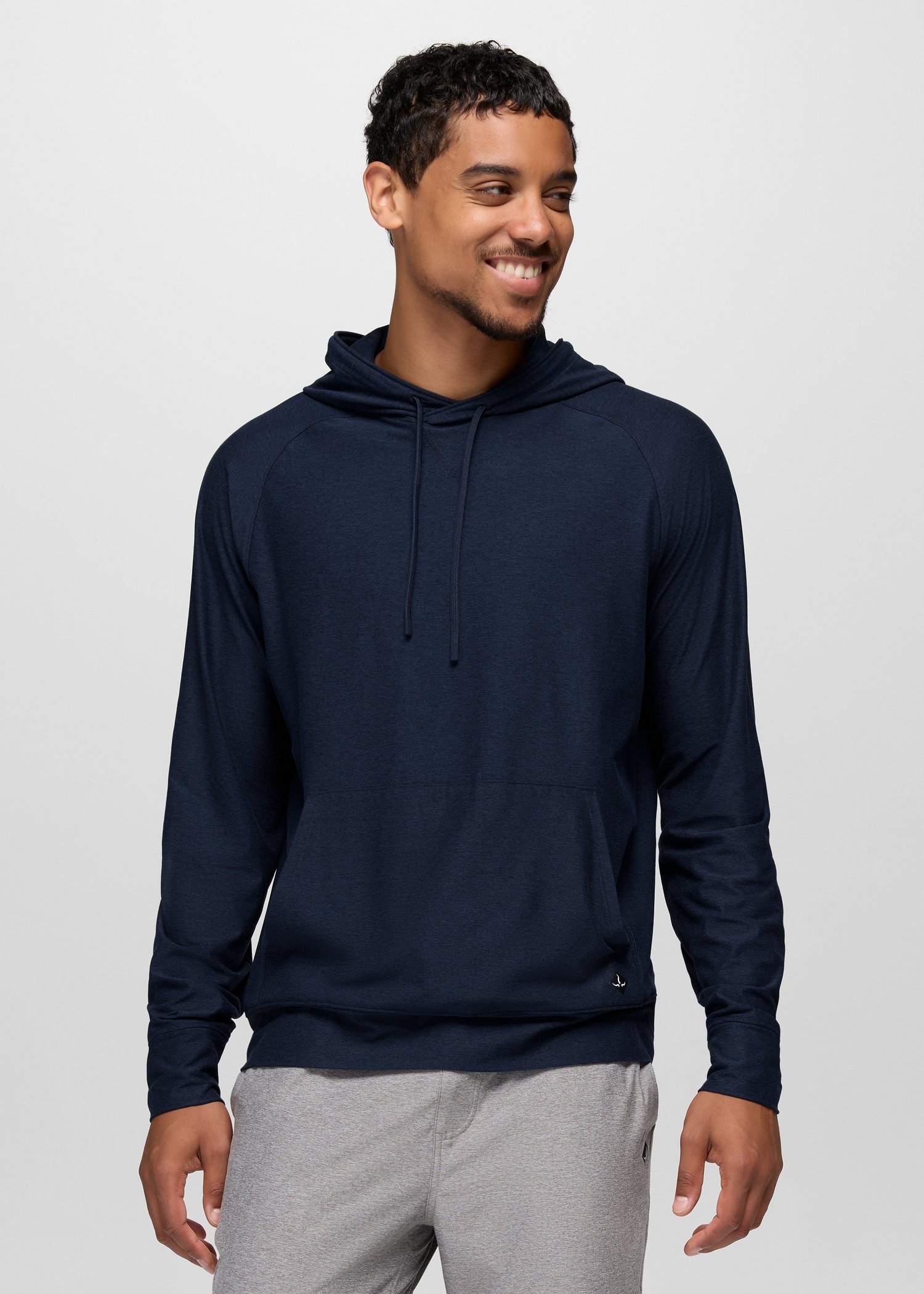 Mens prAna Altitude Tracker Light Hoodie - Nautical Heather