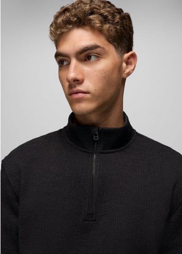 Two Harbors 1/4 Zip Sweater, Color: Black Heather, image 7