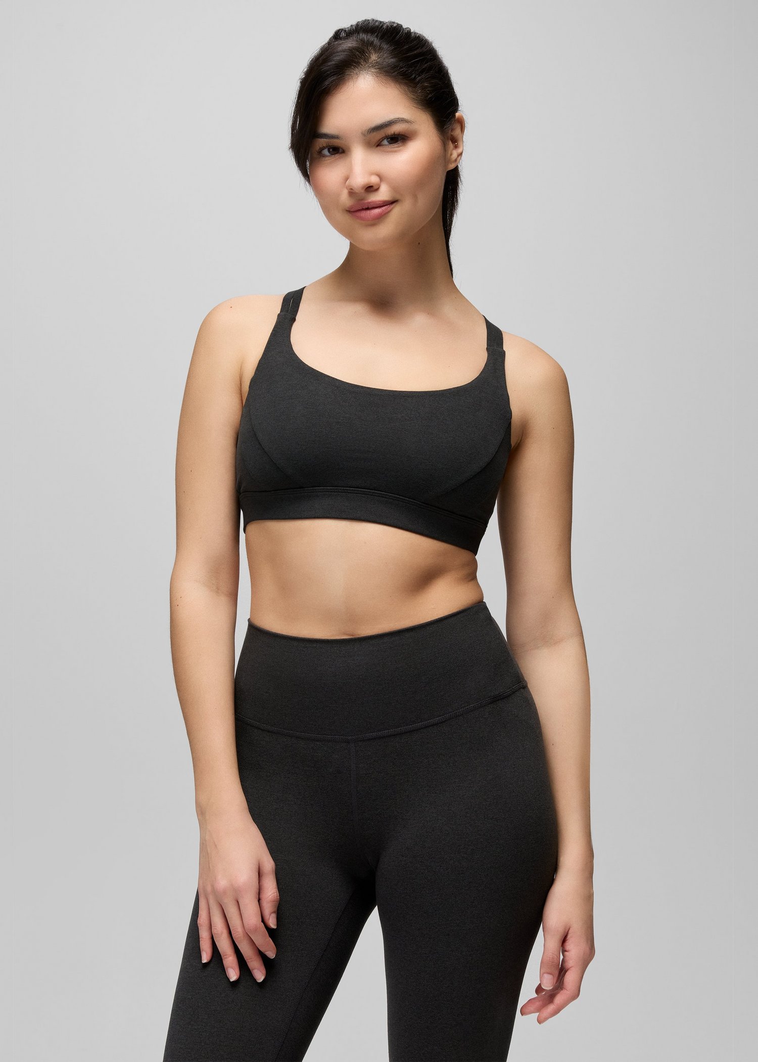 Womens prAna Heavana™ Everyday Bra - Black Heather