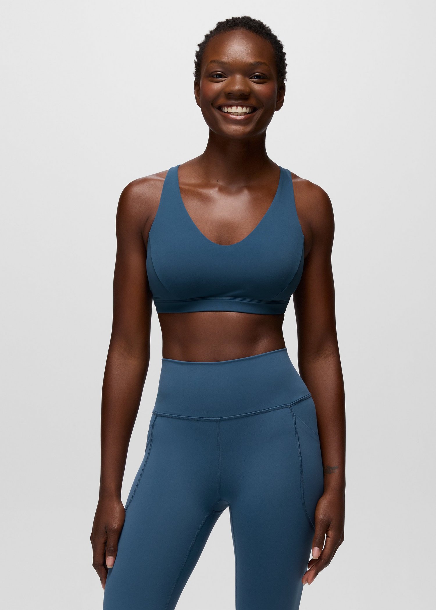 Womens prAna Luxara™ SwiftMove Bra D/DD - Bluff Blue