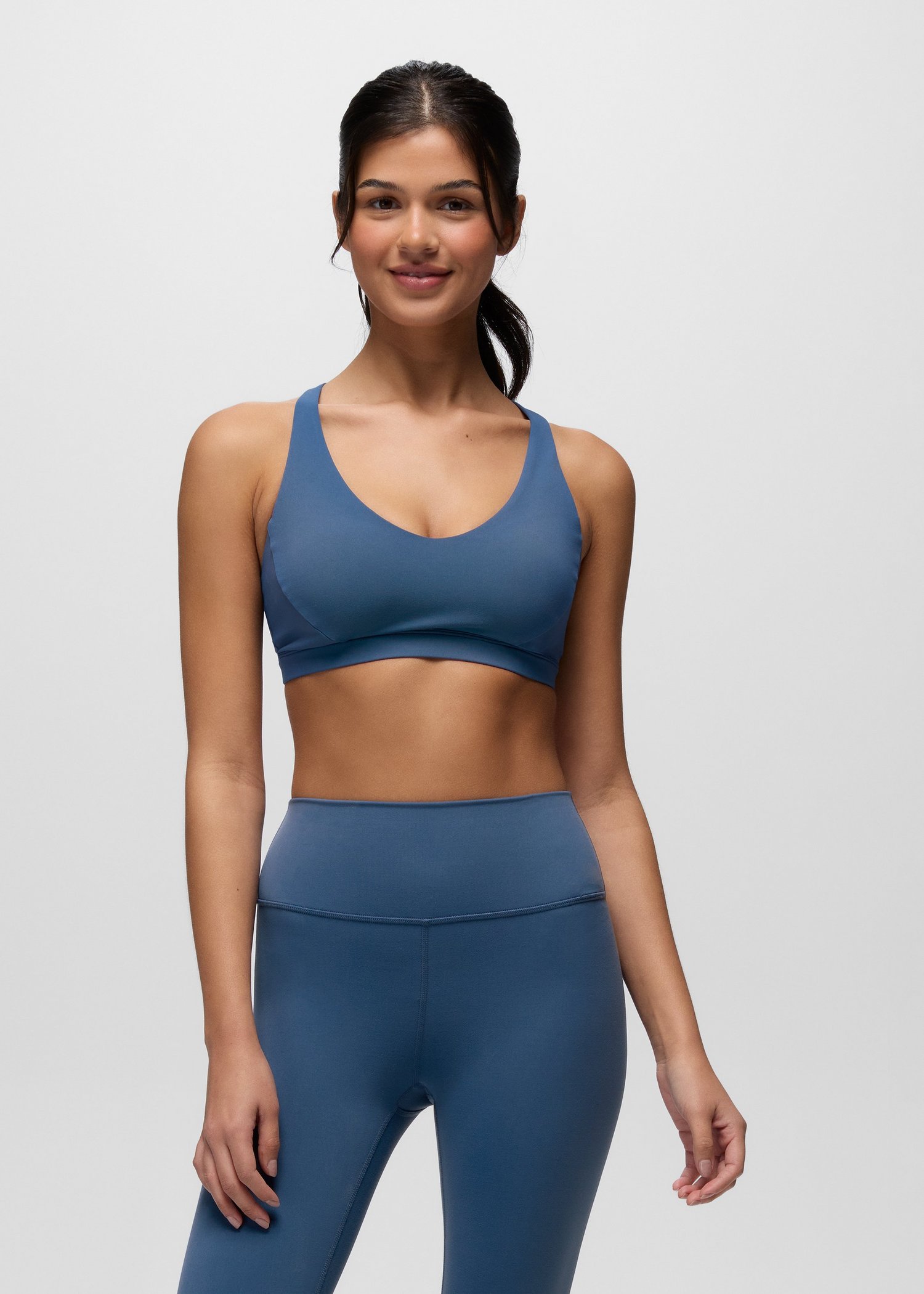 Womens prAna Luxara™ SwiftMove Bra - Bluff Blue