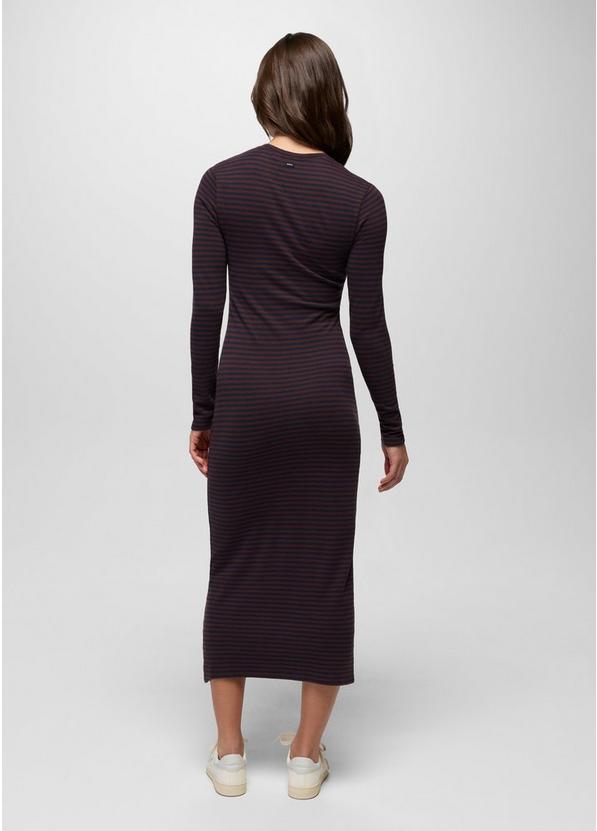 Lotus Midi Dress, Color: Cacao Stripe, image 2