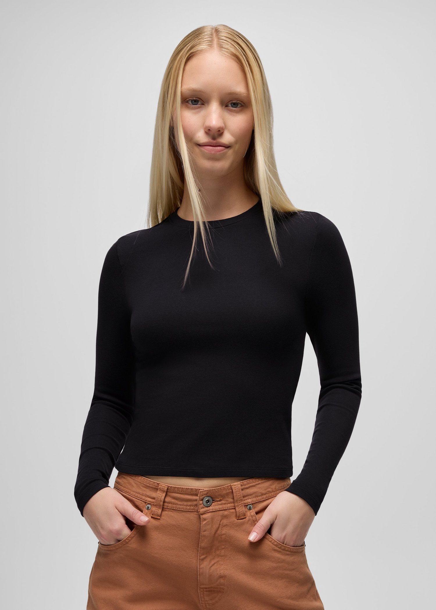 Womens prAna Lotus Long Sleeve Tee - Black