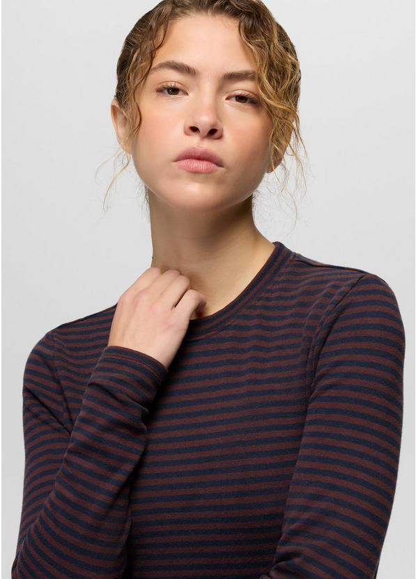 Lotus Long Sleeve Tee, Color: Cacao Stripe, image 3