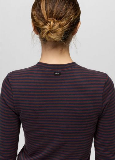 Lotus Long Sleeve Tee, Color: Cacao Stripe, image 12