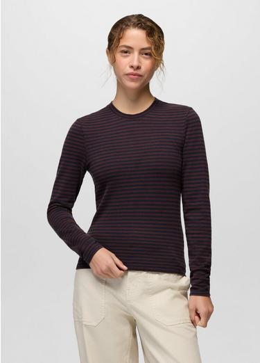 Lotus Long Sleeve Tee, Color: Cacao Stripe, image 3
