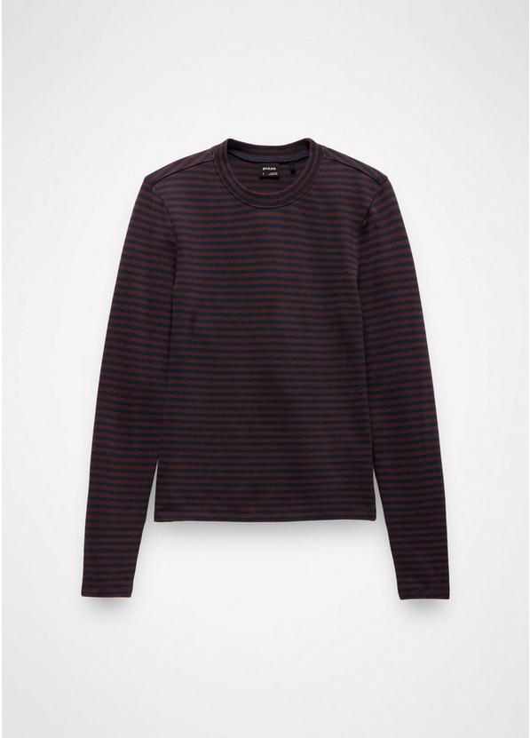 Lotus Long Sleeve Tee, Color: Cacao Stripe, image 6