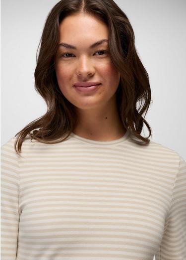 Lotus Long Sleeve Tee, Color: Stone Stripe, image 3