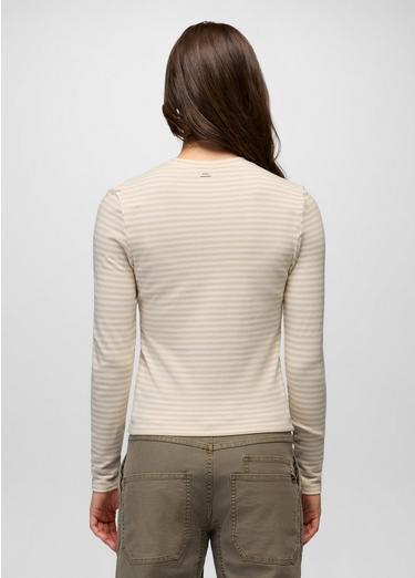 Lotus Long Sleeve Tee, Color: Stone Stripe, image 6