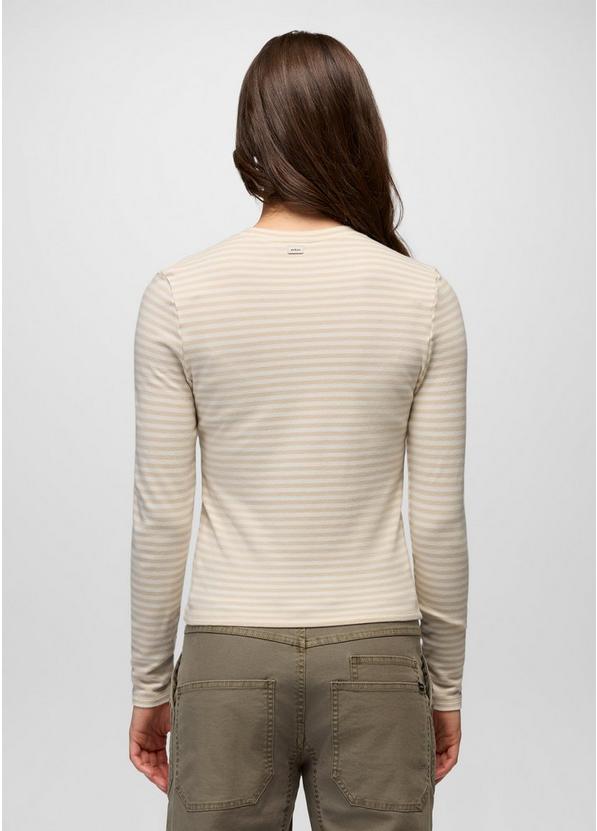 Lotus Long Sleeve Tee, Color: Stone Stripe, image 2