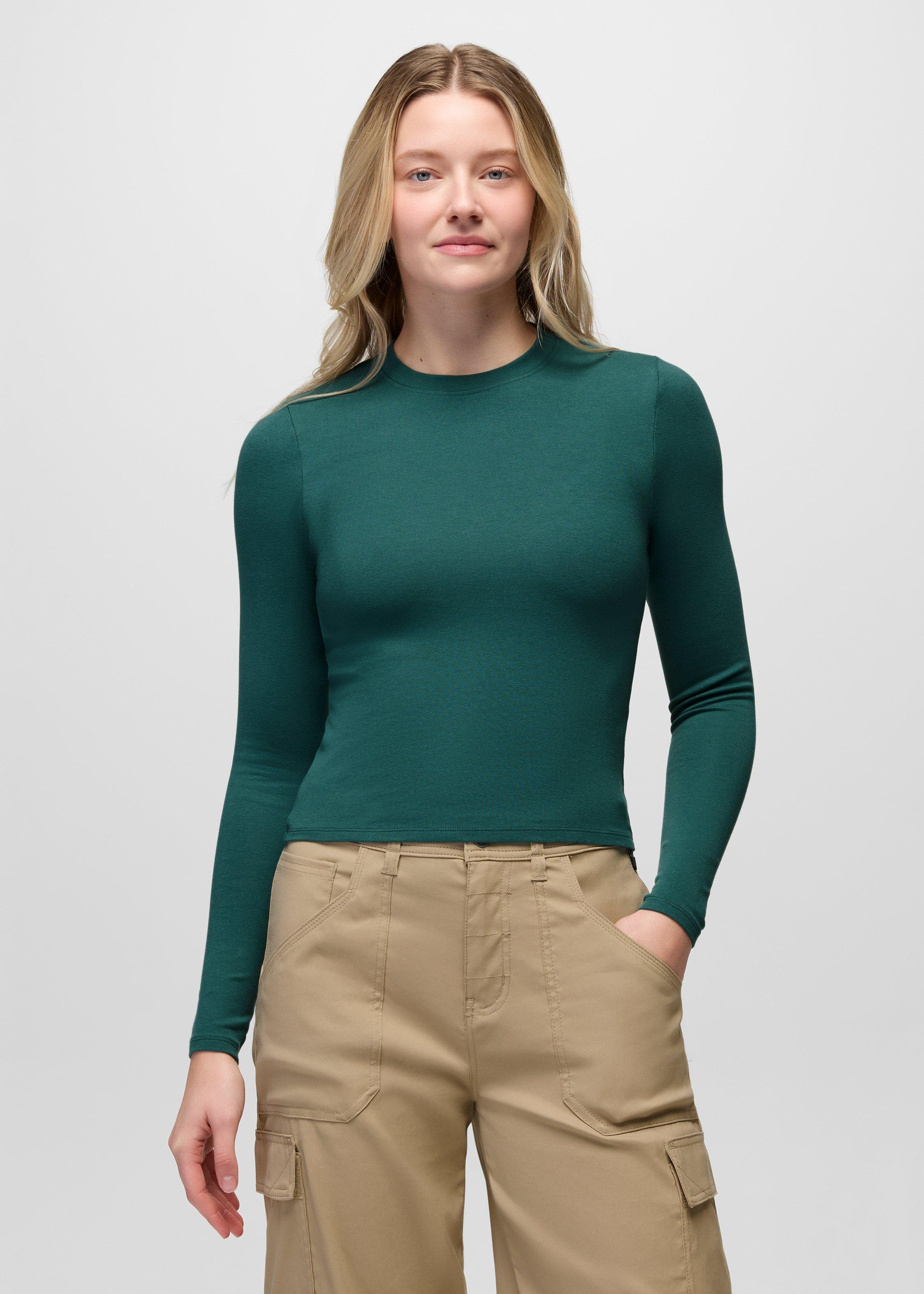 Womens prAna Lotus Long Sleeve Tee - Coast