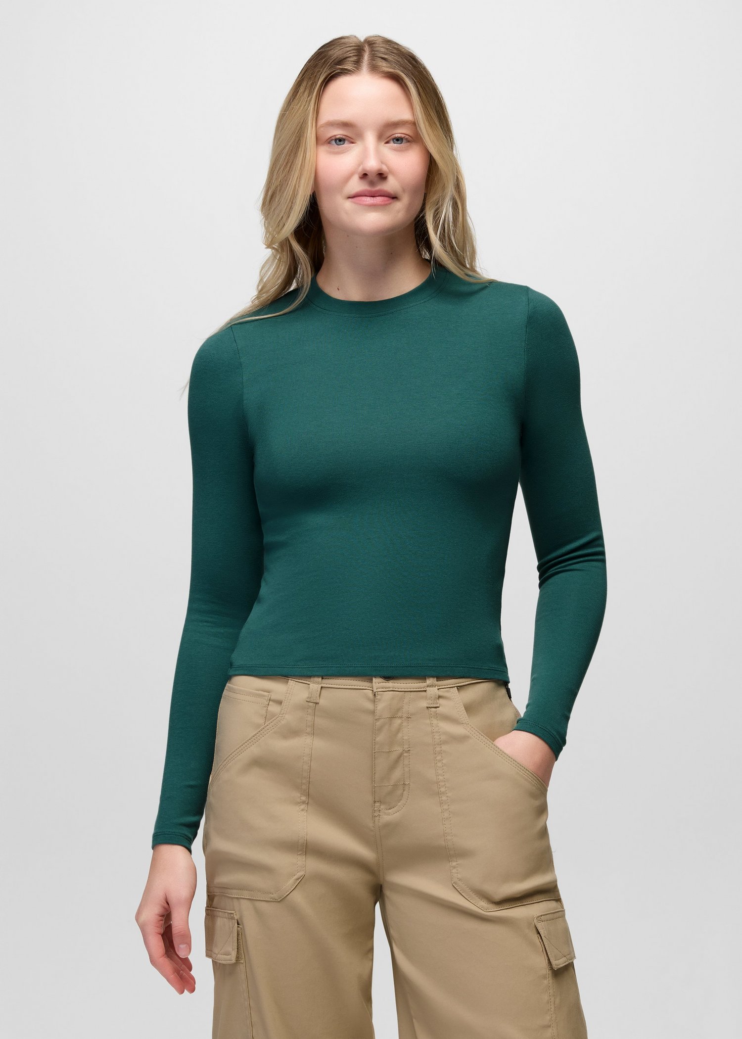 Womens prAna Lotus Long Sleeve Tee - Coast