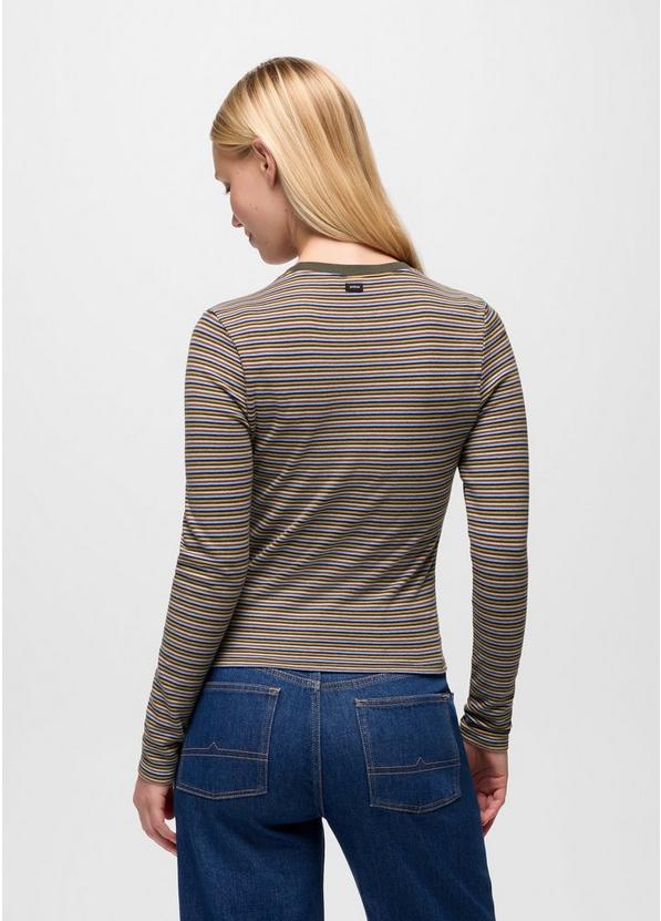 Lotus Long Sleeve Tee, Color: Long Beach Stripe, image 2