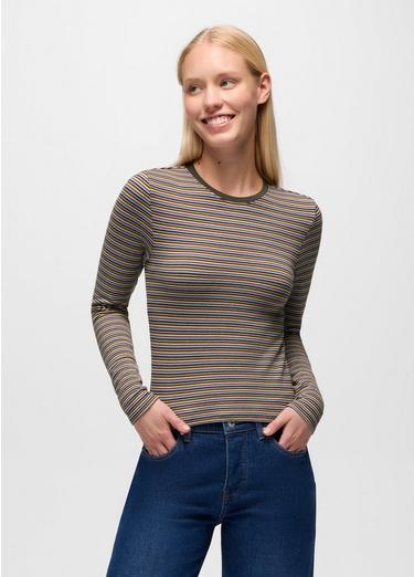 Lotus Long Sleeve Tee, Color: Long Beach Stripe, image 5