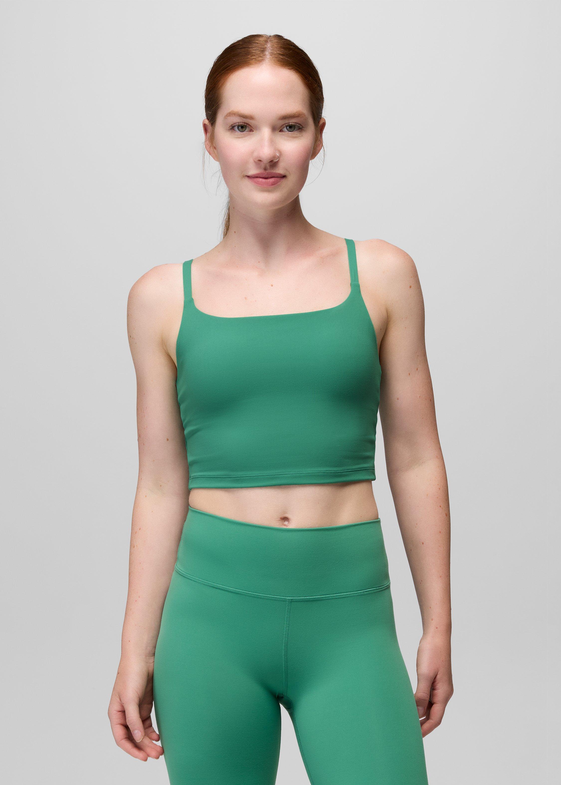 Womens prAna Luxara&trade; Longline Bra - Jade