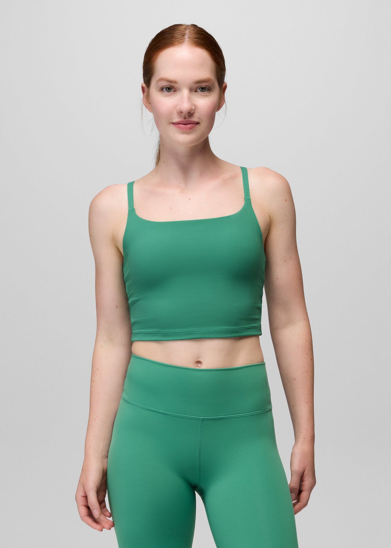 Womens prAna Luxara™ Longline Bra - Jade