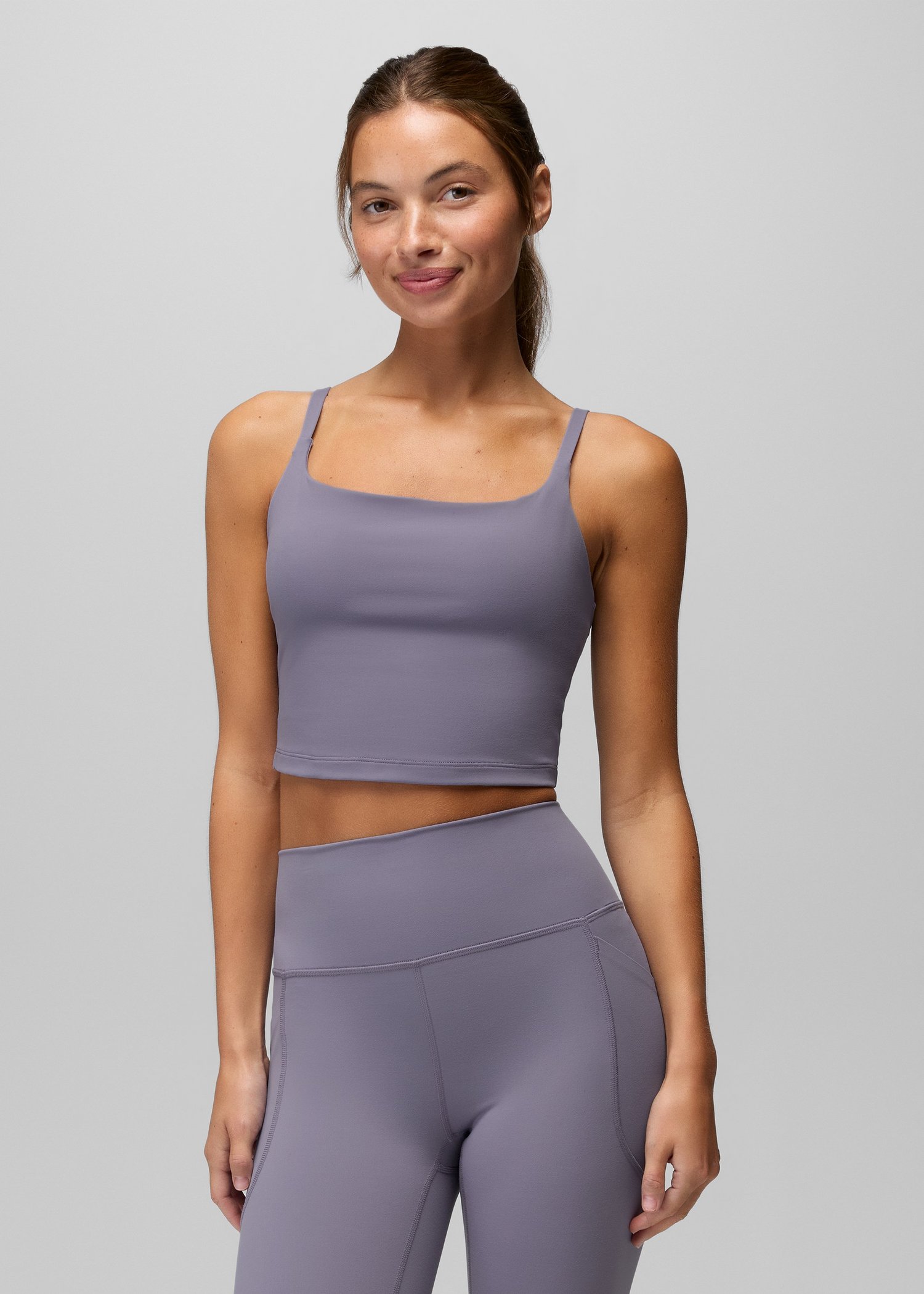 Womens prAna Luxara™ Longline Bra - Taro