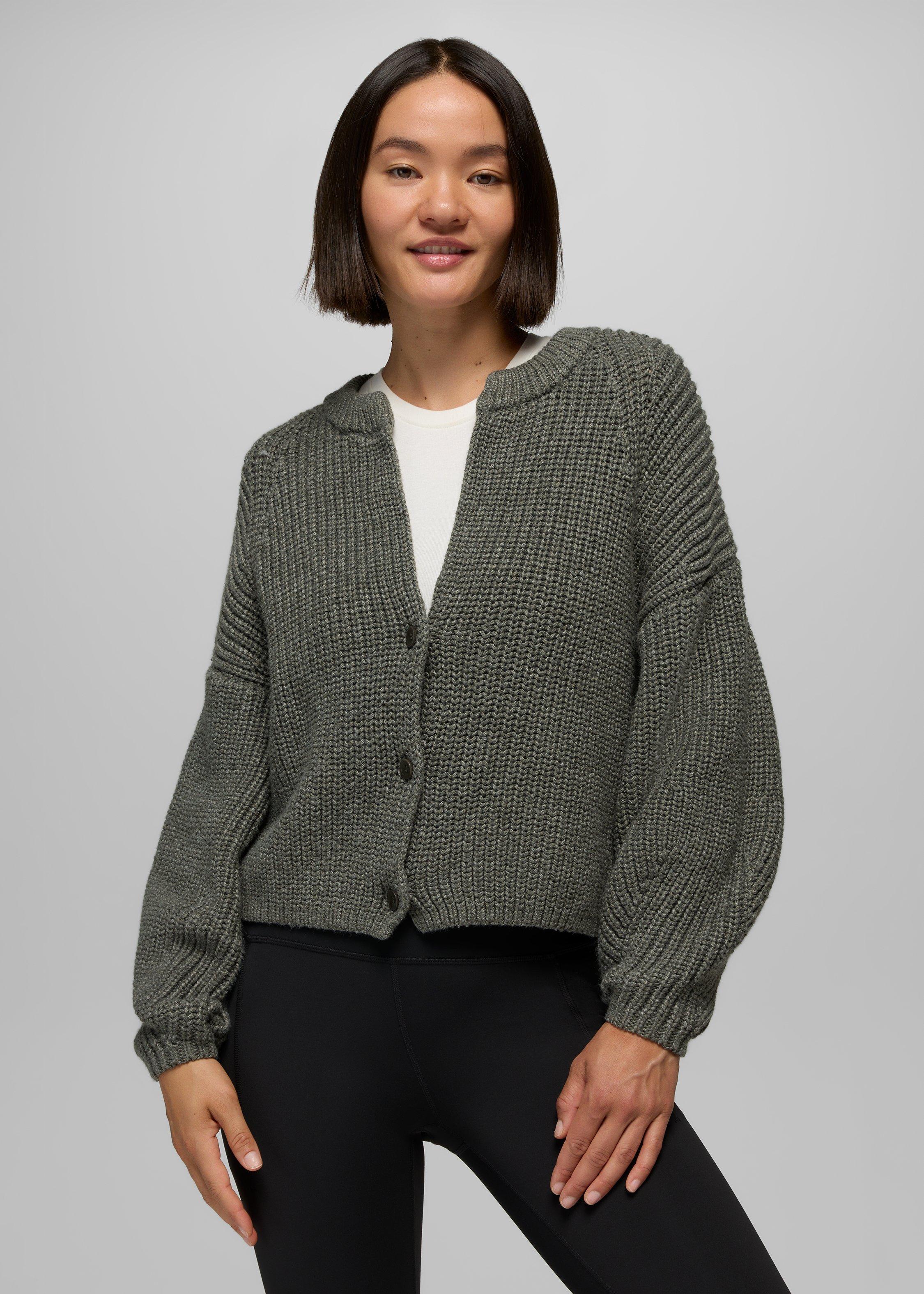 Womens prAna Sunday River Short Cardigan - Thyme