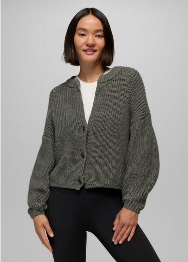 Sunday River Short Cardigan, Color: Thyme, image 1