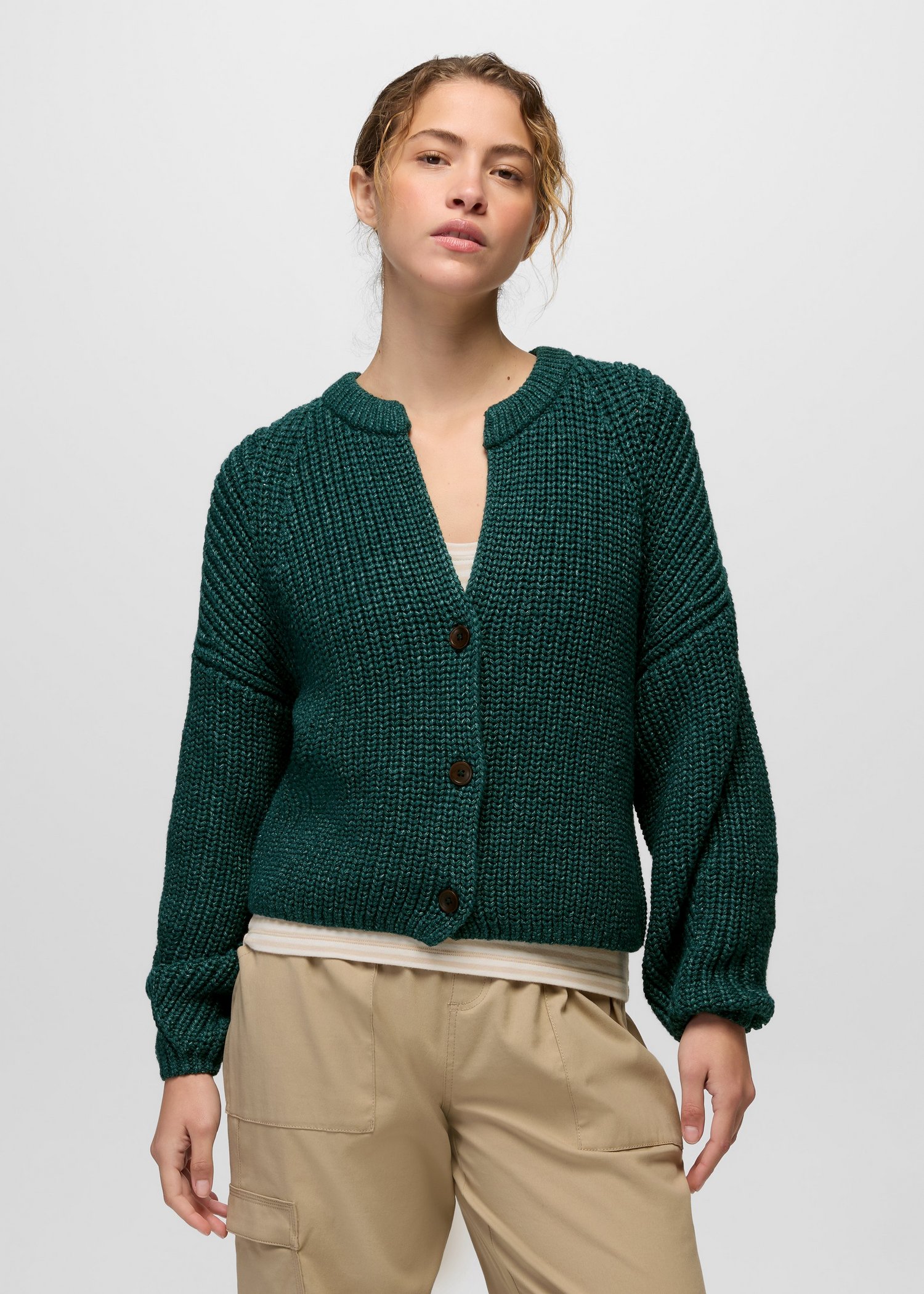 Womens prAna Sunday River Short Cardigan - Coast