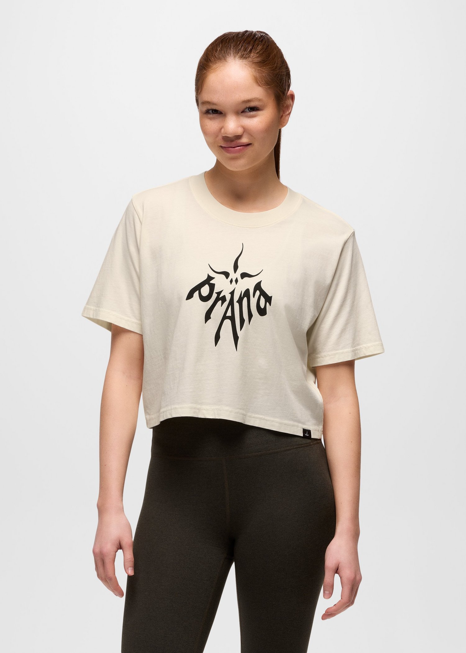 Womens prAna Heritage Graphic Crop Tee - Canvas