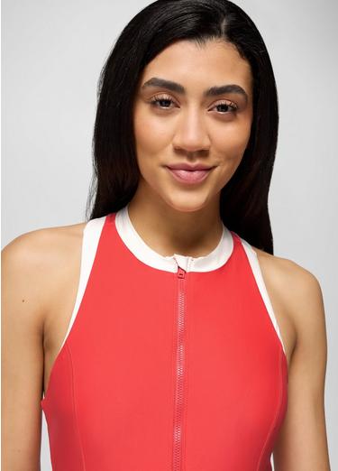 Baja Bound One Piece Swimsuit, Color: Rose Fire Colorblock, image 4