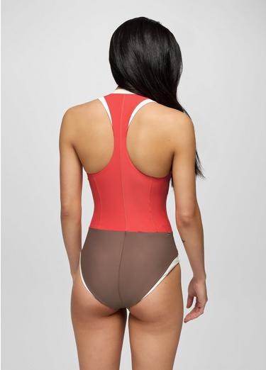 Baja Bound One Piece Swimsuit, Color: Rose Fire Colorblock, image 3