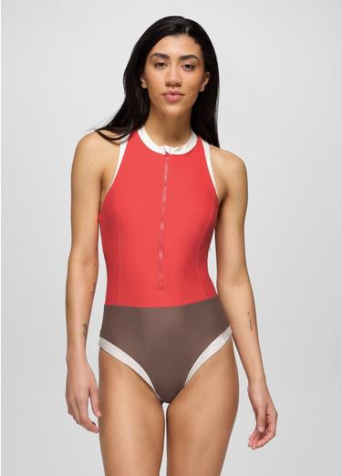 Baja Bound One Piece Swimsuit, Color: Rose Fire Colorblock, image 2