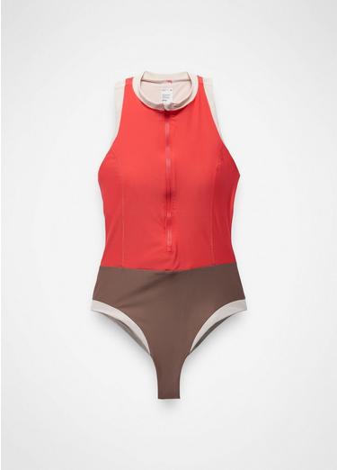 Baja Bound One Piece Swimsuit, Color: Rose Fire Colorblock, image 1