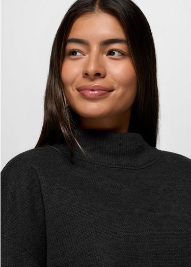 Two Harbors Mockneck Sweater, Color: Black Heather, image 11