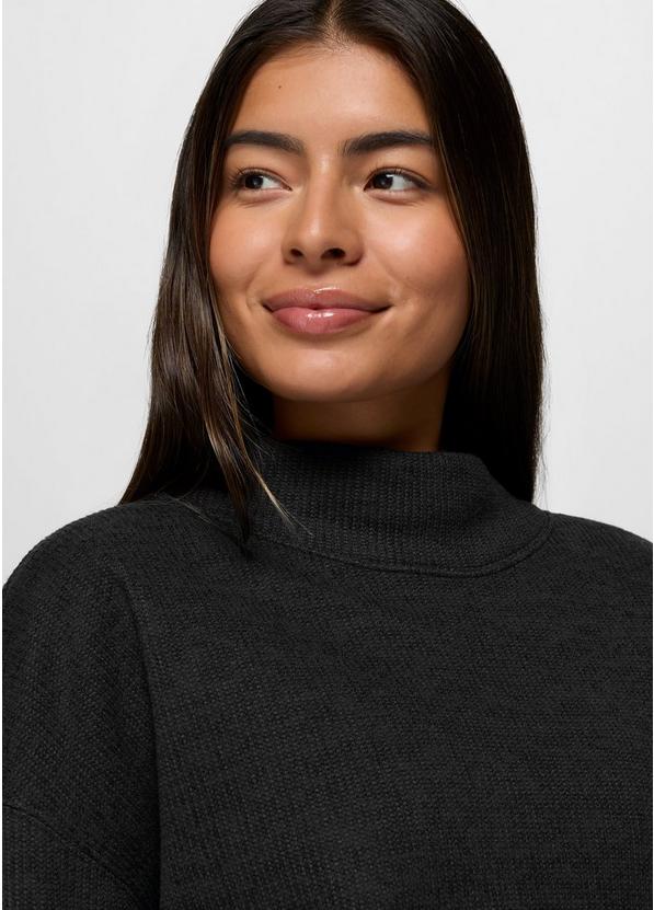 Two Harbors Mockneck Sweater, Color: Black Heather, image 3