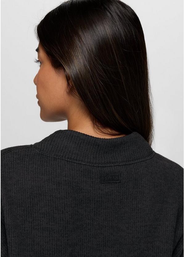 Two Harbors Mockneck Sweater, Color: Black Heather, image 4