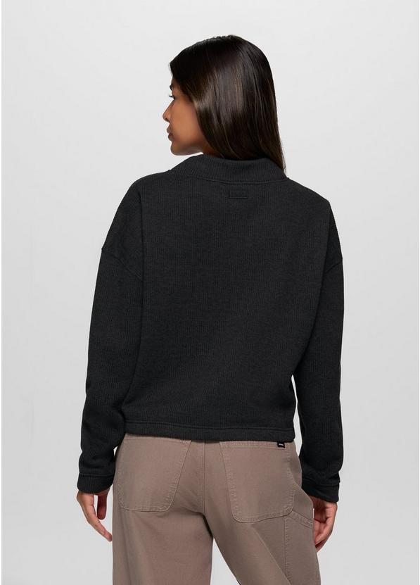 Two Harbors Mockneck Sweater, Color: Black Heather, image 2