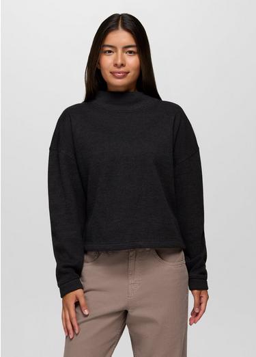 Two Harbors Mockneck Sweater, Color: Black Heather, image 9