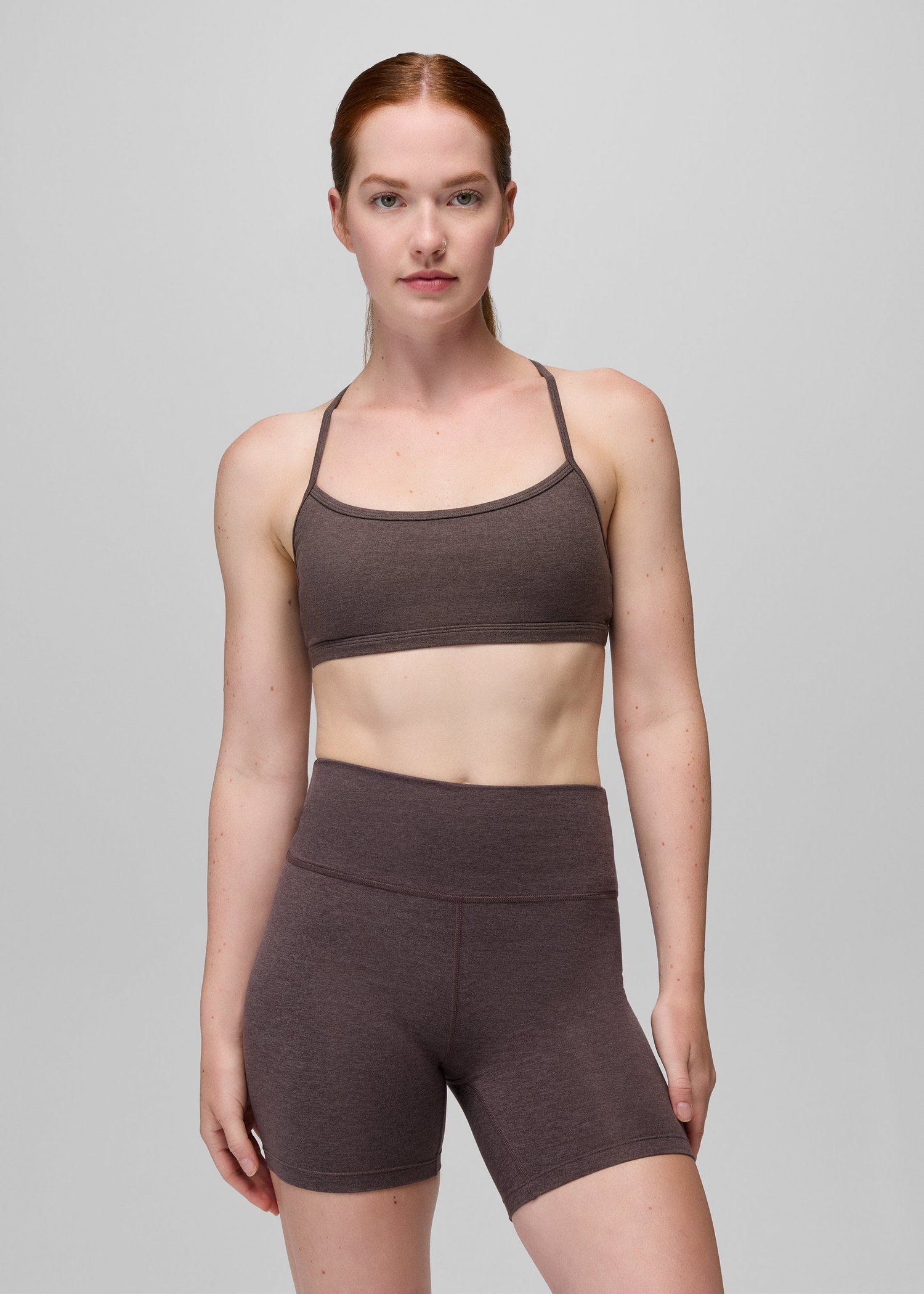 Womens prAna Heavana™ Every Minute Bra - Basalt Heather